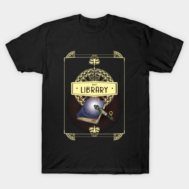 THE LIBRARY GOLD VERSION T-Shirt by KARMADESIGNER T-SHIRT SHOP